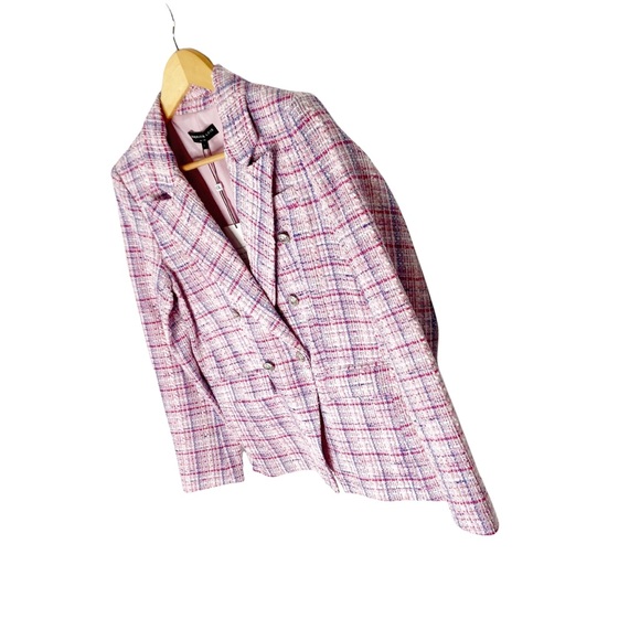 NWT Generation Love Alexa Tweed Blazer in Multi Pink Size M - Picture 3 of 5